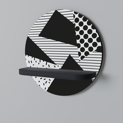 GEMOETRIC MONOCHROME Mensola Rotonda Decorativa con Finitura Nera