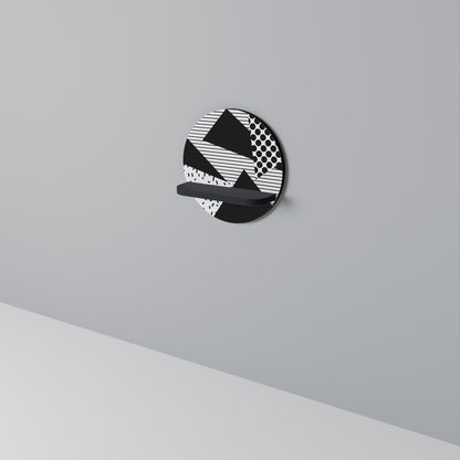 GEMOETRIC MONOCHROME Mensola Rotonda Decorativa con Finitura Nera