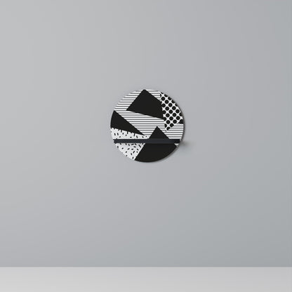 GEMOETRIC MONOCHROME Mensola Rotonda Decorativa con Finitura Nera