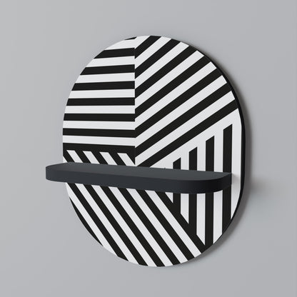 LATTICE LINES Mensola Ovale Decorativa con Finitura Nera