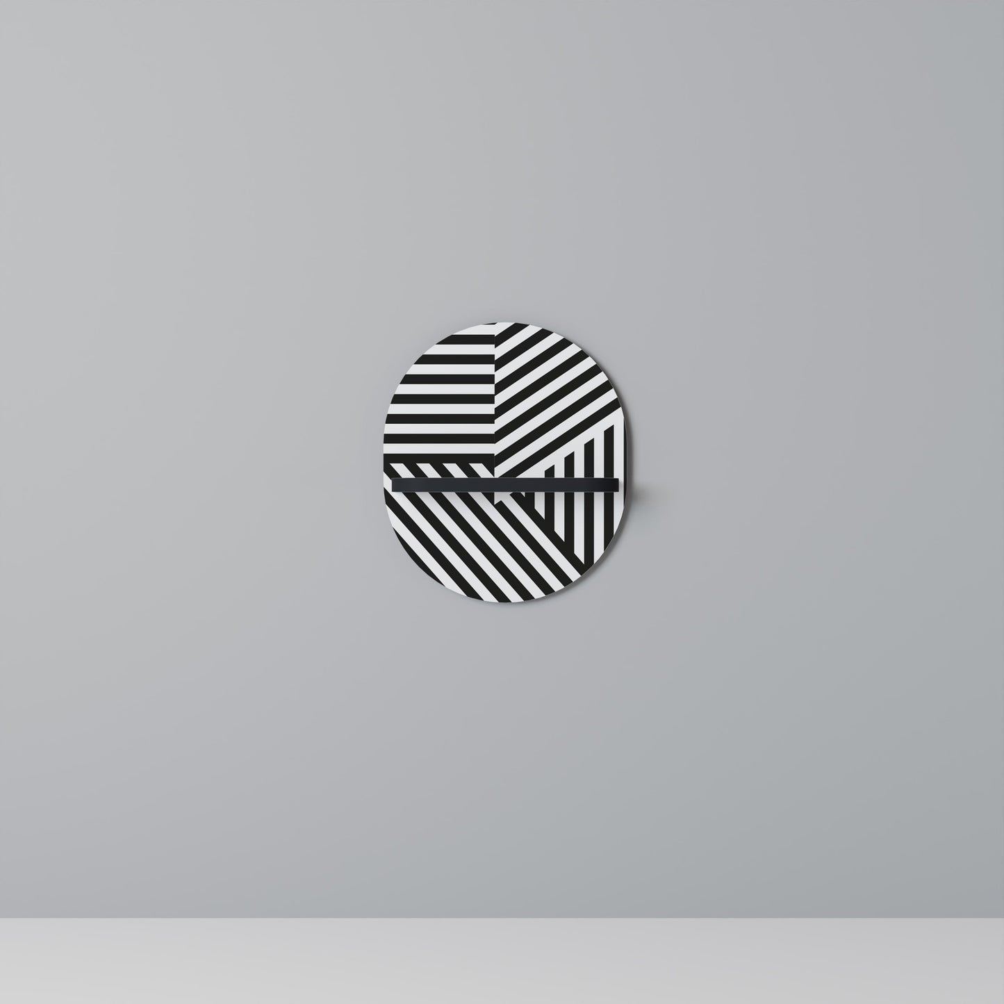 LATTICE LINES Mensola Ovale Decorativa con Finitura Nera