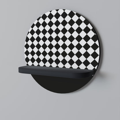 GRID GEOMETRY Mensola Rotonda Decorativa con Finitura Nera