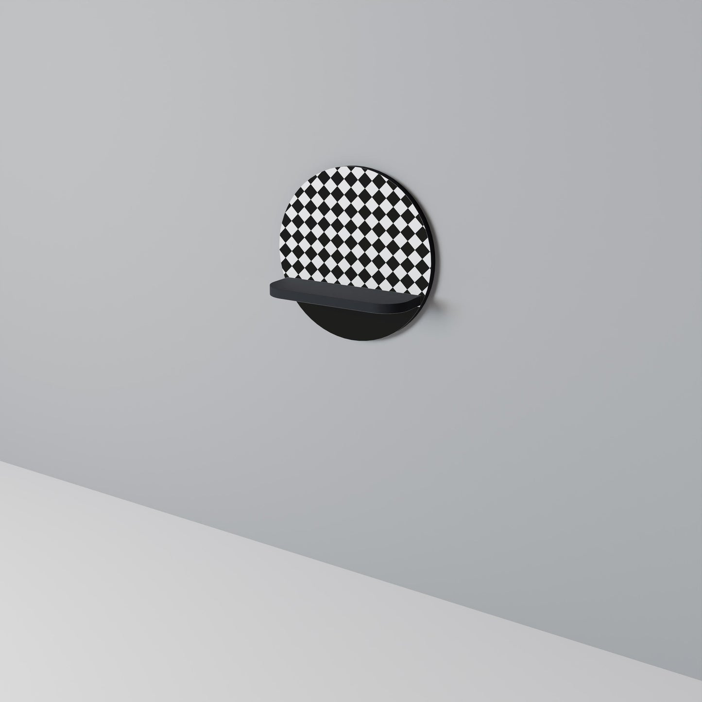 GRID GEOMETRY Mensola Rotonda Decorativa con Finitura Nera