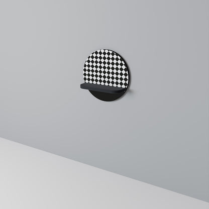 GRID GEOMETRY Mensola Rotonda Decorativa con Finitura Nera