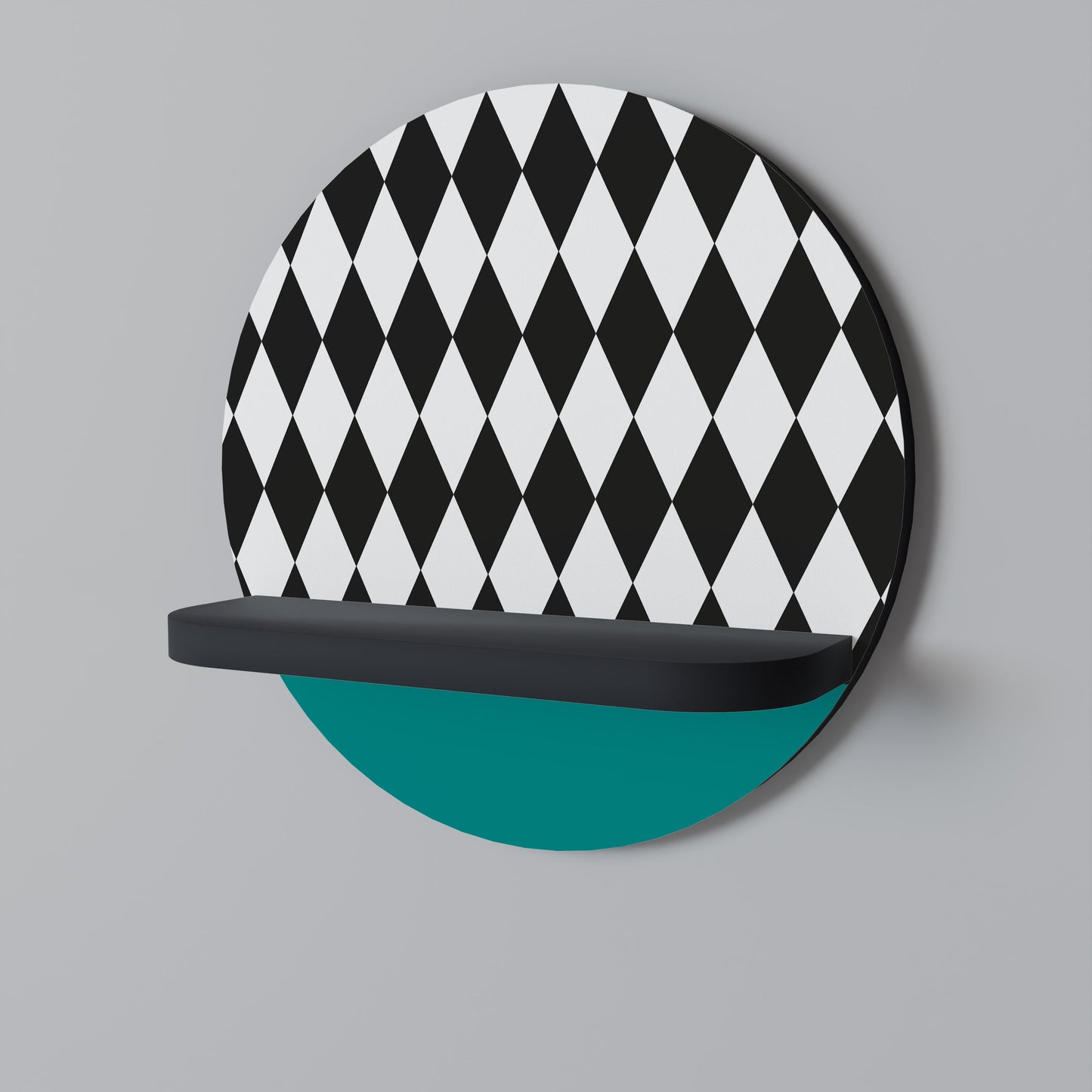 ANGULAR AESTHETIC Mensola Rotonda Decorativa con Finitura Nera