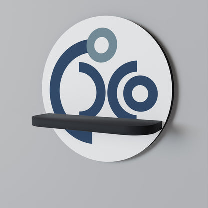 ORB DESIGN Mensola Rotonda Decorativa con Finitura Nera
