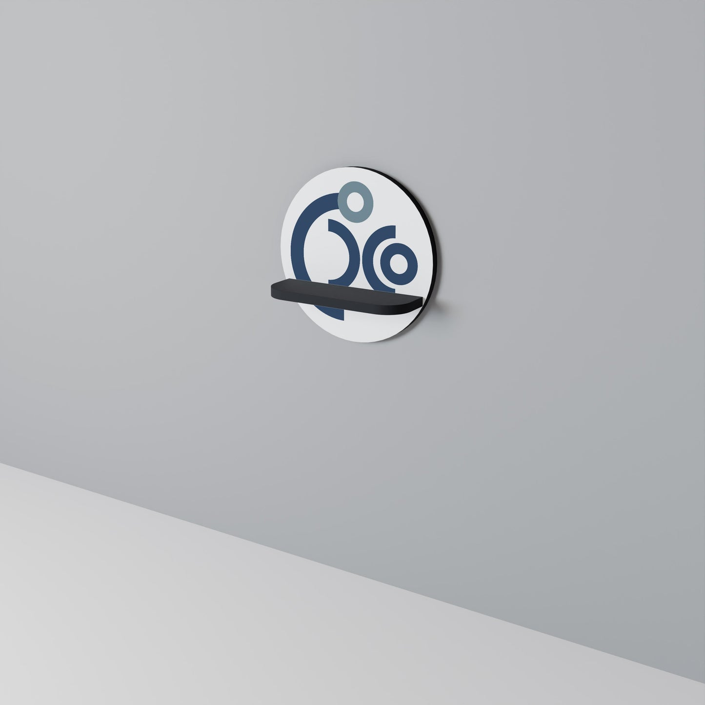 ORB DESIGN Mensola Rotonda Decorativa con Finitura Nera