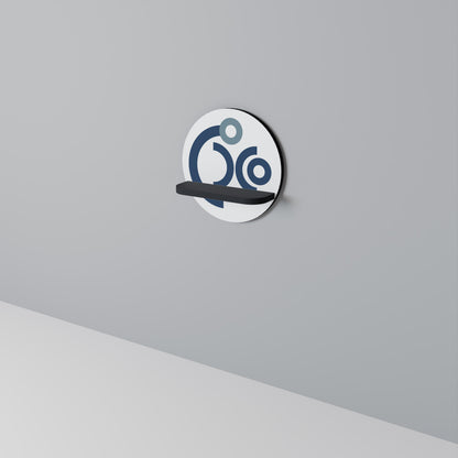 ORB DESIGN Mensola Rotonda Decorativa con Finitura Nera