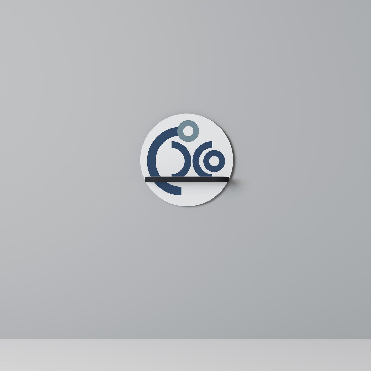 ORB DESIGN Mensola Rotonda Decorativa con Finitura Nera