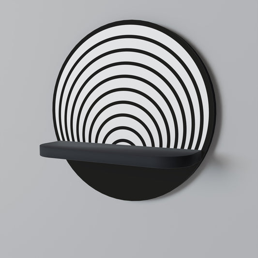 WHISPERING ROUNDS Round Art Shelf In Black Finish