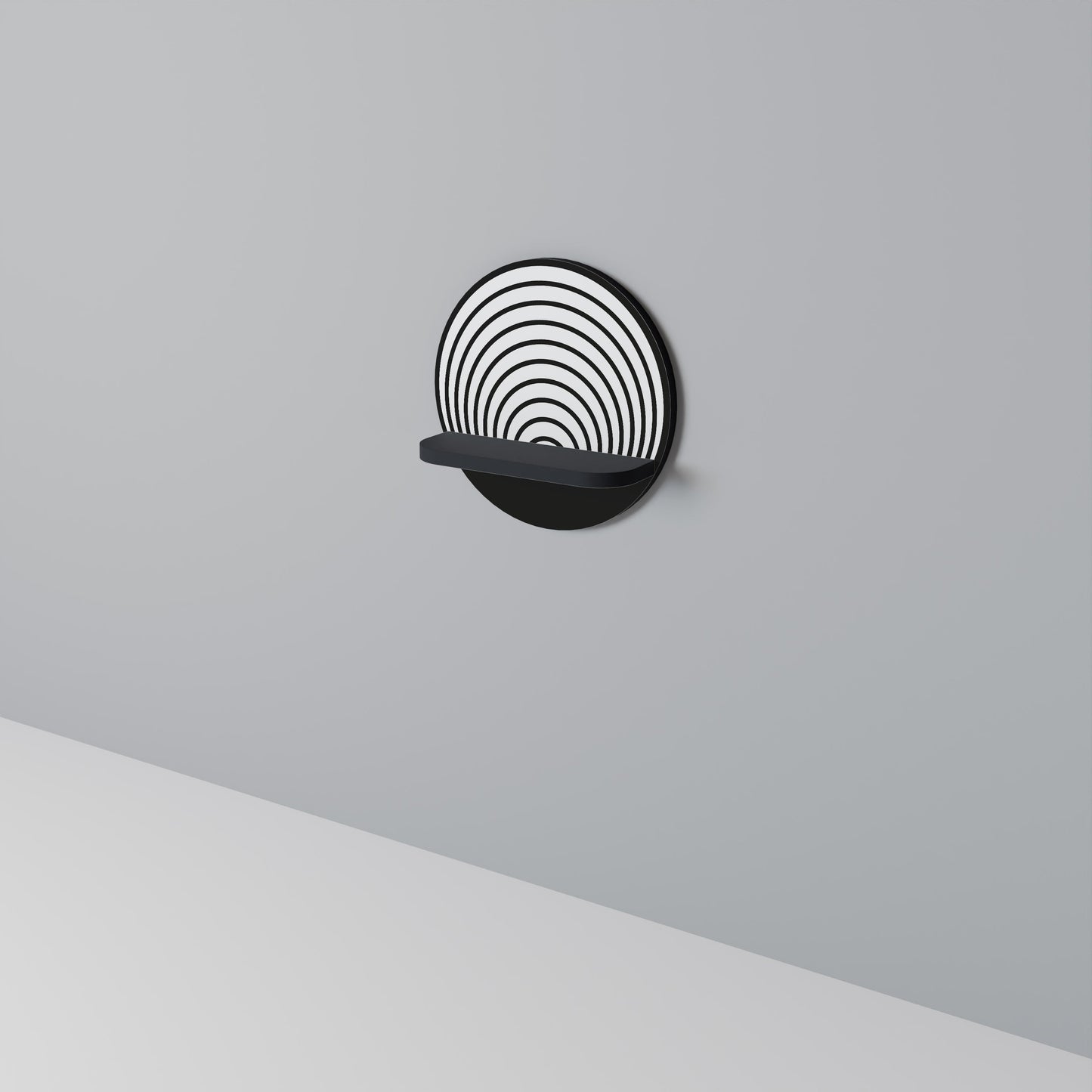 WHISPERING ROUNDS Mensola Rotonda Decorativa con Finitura Nera