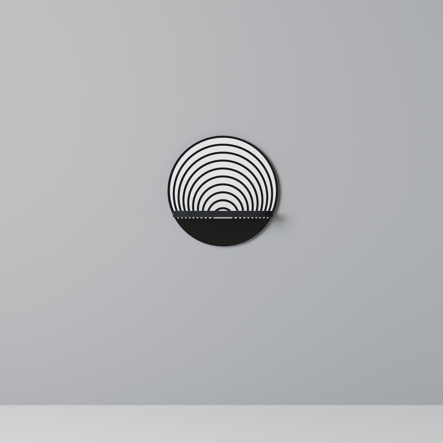 WHISPERING ROUNDS Mensola Rotonda Decorativa con Finitura Nera