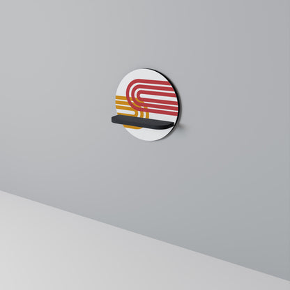 CIRCLELINE DECOR Round Art Shelf In Black Finish