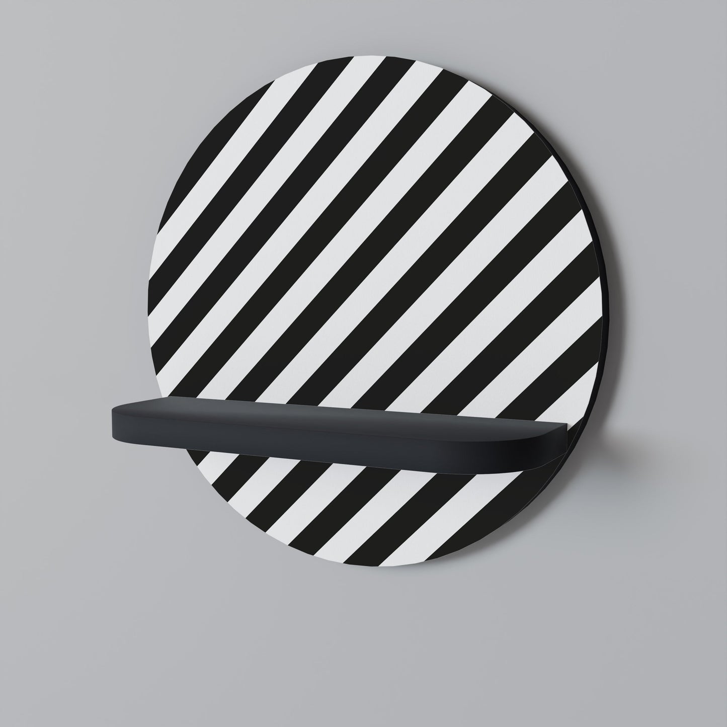 PARAGON PATTERNS Mensola Rotonda Decorativa con Finitura Nera