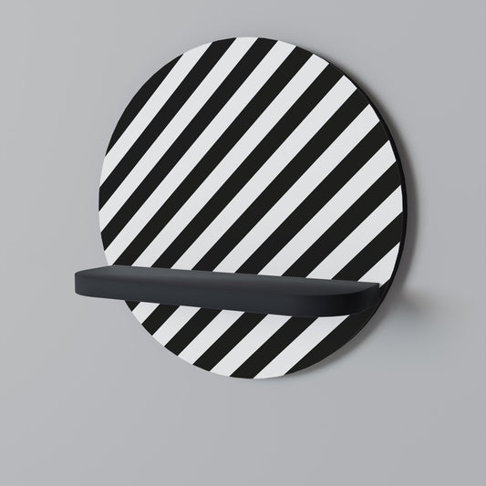 PARAGON PATTERNS Round Art Shelf In Black Finish