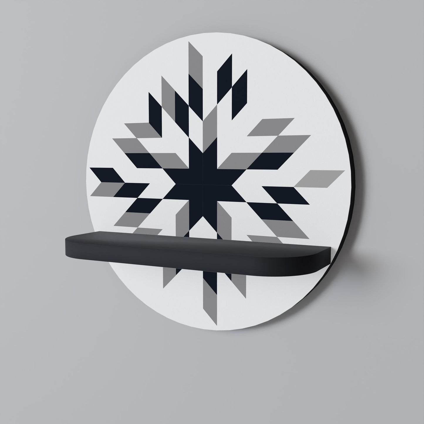 MOONLIT MOSAIC Mensola Rotonda Decorativa con Finitura Nera