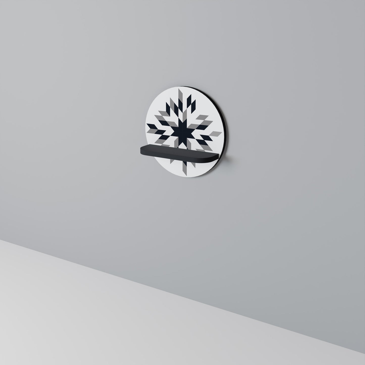 MOONLIT MOSAIC Mensola Rotonda Decorativa con Finitura Nera