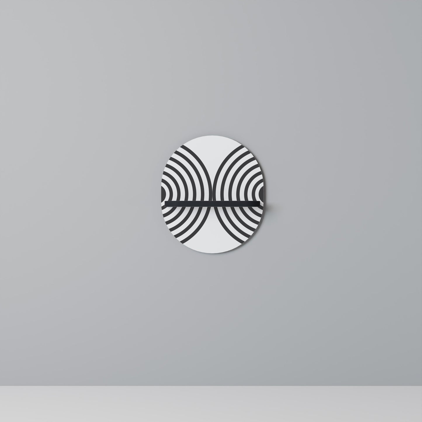 MIDNIGHT MELODIES Oval Art Shelf In Black Finish