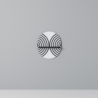 MIDNIGHT MELODIES Oval Art Shelf In Black Finish