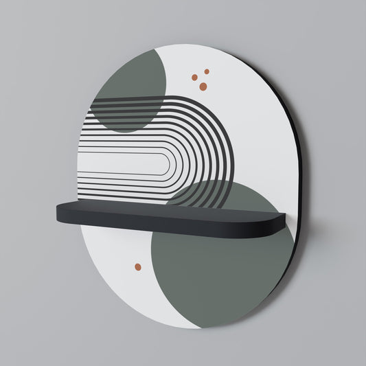 ORBITAL DECOR Oval Art Shelf In Black Finish