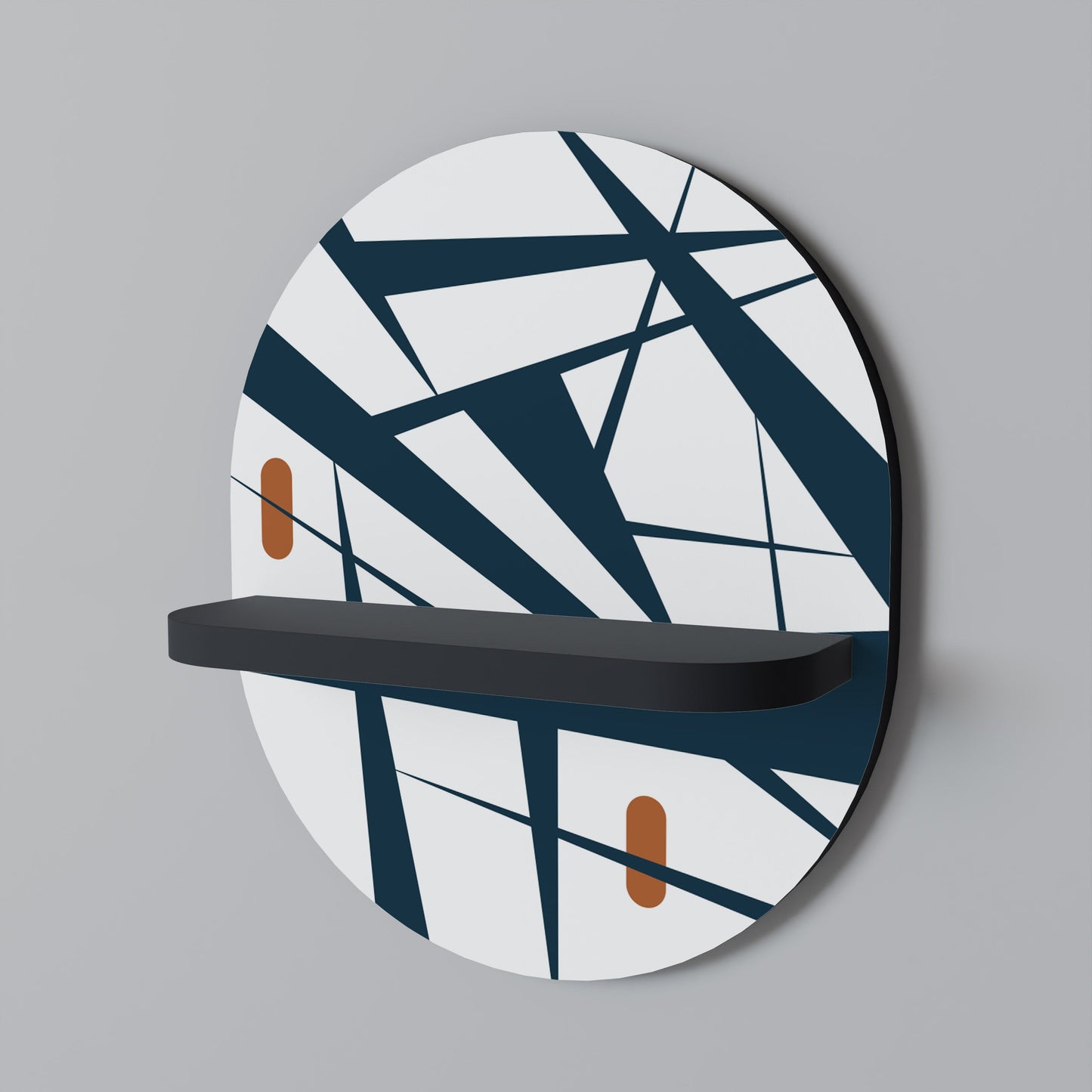 SHADOW SYMPHONY Mensola Ovale Decorativa con Finitura Nera