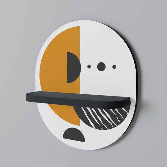 MOONLIT EUPHORIA Oval Art Shelf In Black Finish