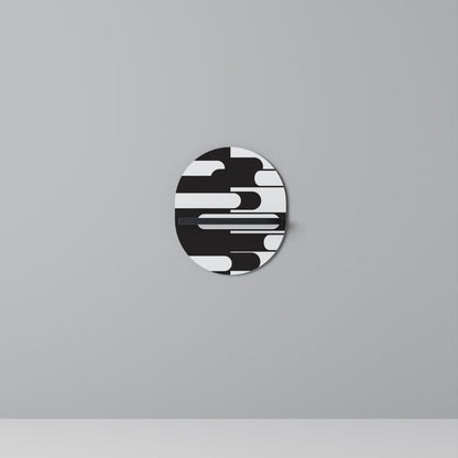 ACHROMATIC CONTRAST Oval Art Shelf In Black Finish