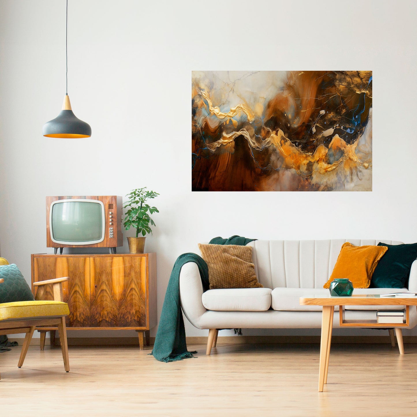 FLUID SYMPHONY Peel and Stick Horizontal Poster