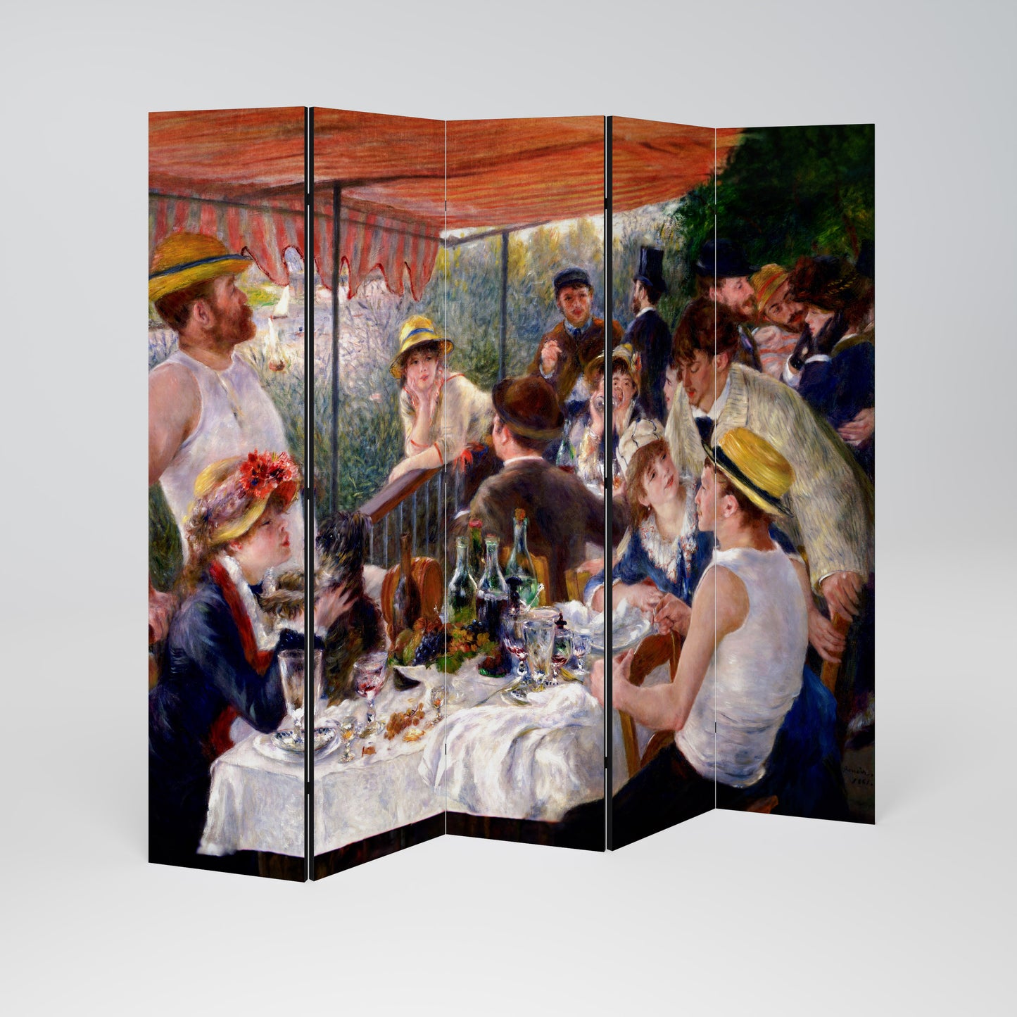 LUNCHEON OF THE BOATING PARTY Decorative 5-Panel Room Divider
