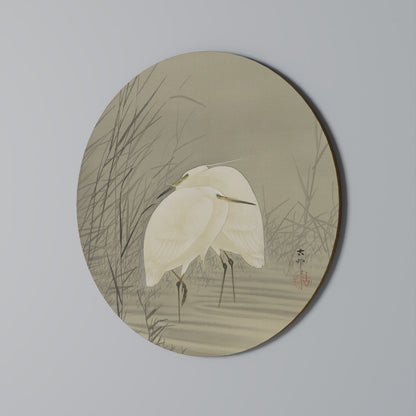 ZILVERREIGERS IN MOERAS Round Wall Art