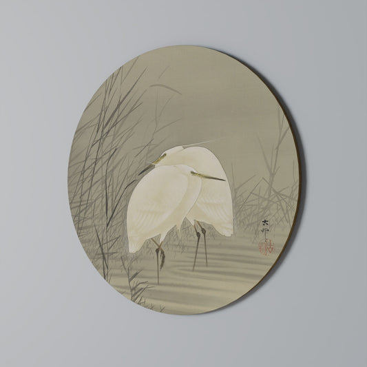 ZILVERREIGERS IN MOERAS Round Wall Art