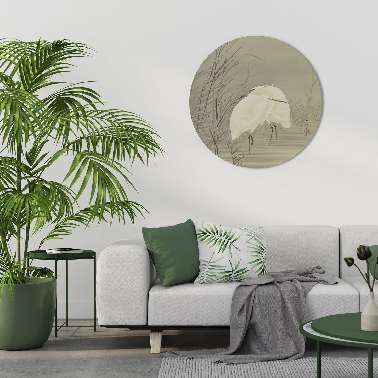 ZILVERREIGERS IN MOERAS Round Wall Art