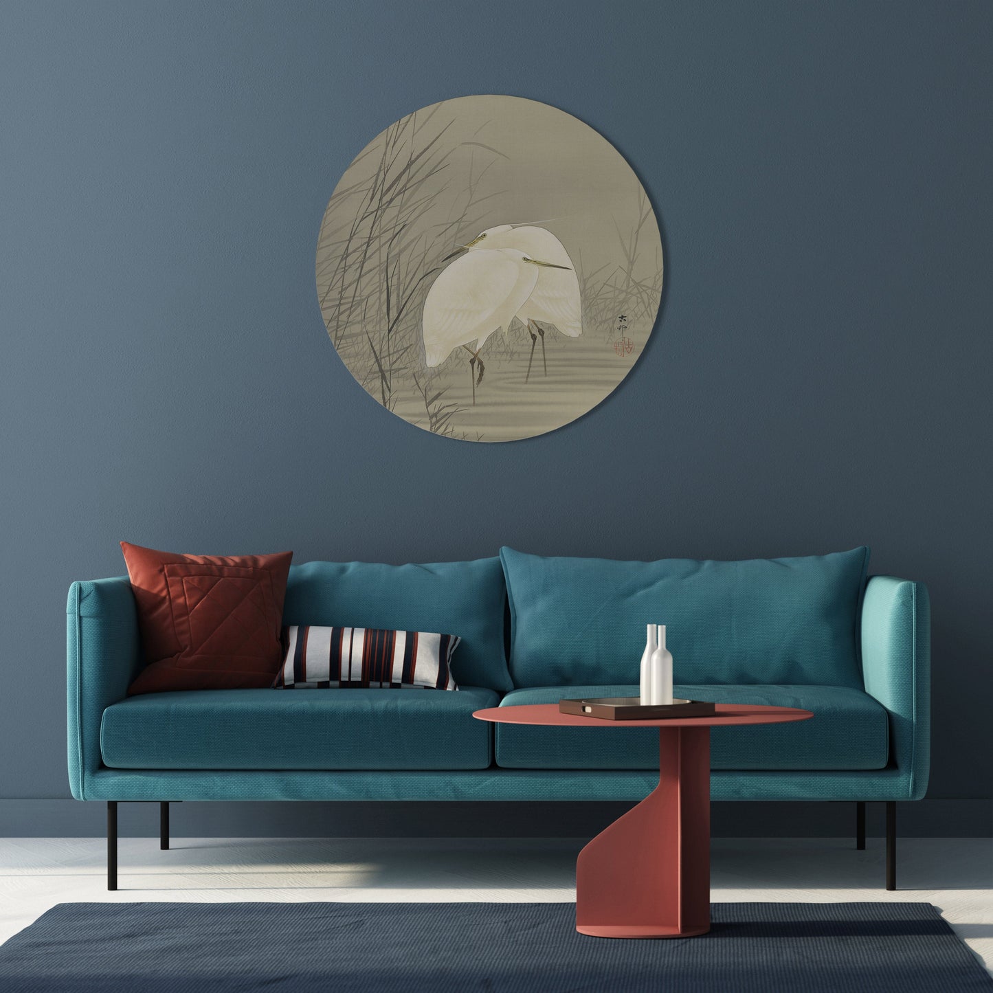 ZILVERREIGERS IN MOERAS Round Wall Art