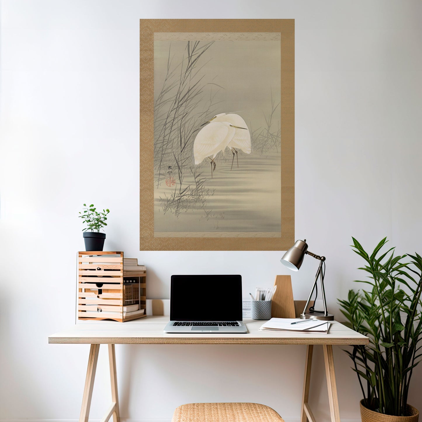 ZILVERREIGERS IN MOERAS Peel and Stick Vertical Poster