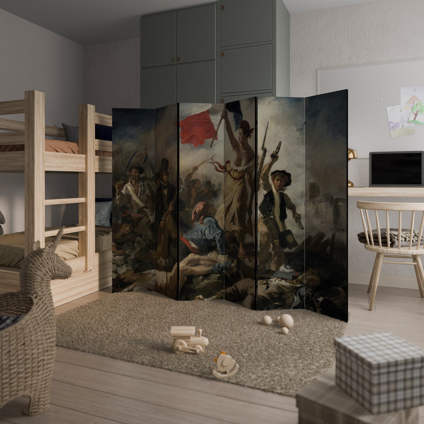 LIBERTY LEADING THE PEOPLE - Divisorio decorativo per ambienti a 6 pannelli