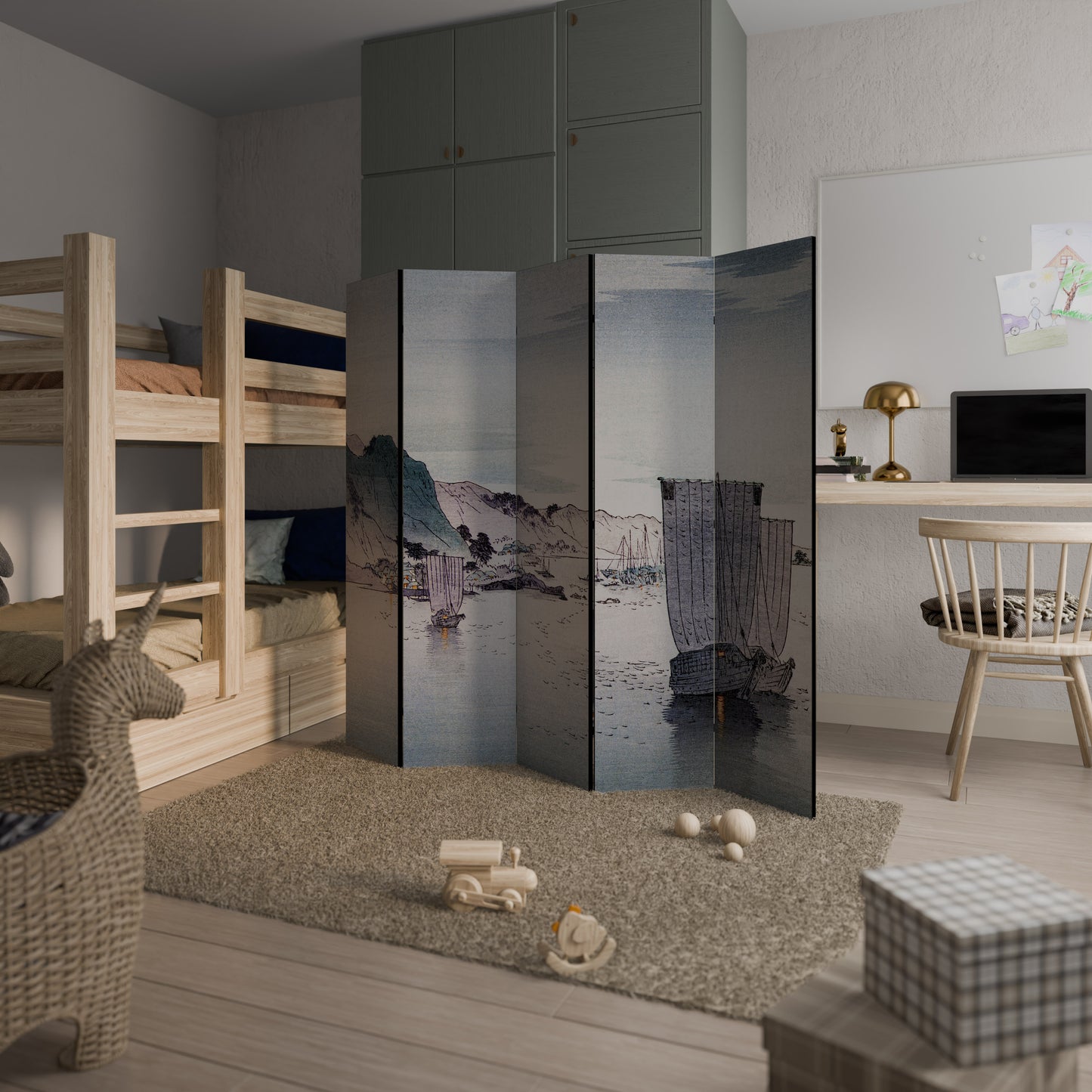 YĹŞGURE NO HANSEN Decorative 5-Panel Room Divider