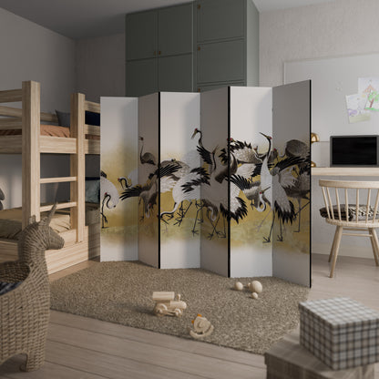 Paravento decorativo a 6 pannelli JAPANESE FLOCK OF CRANES