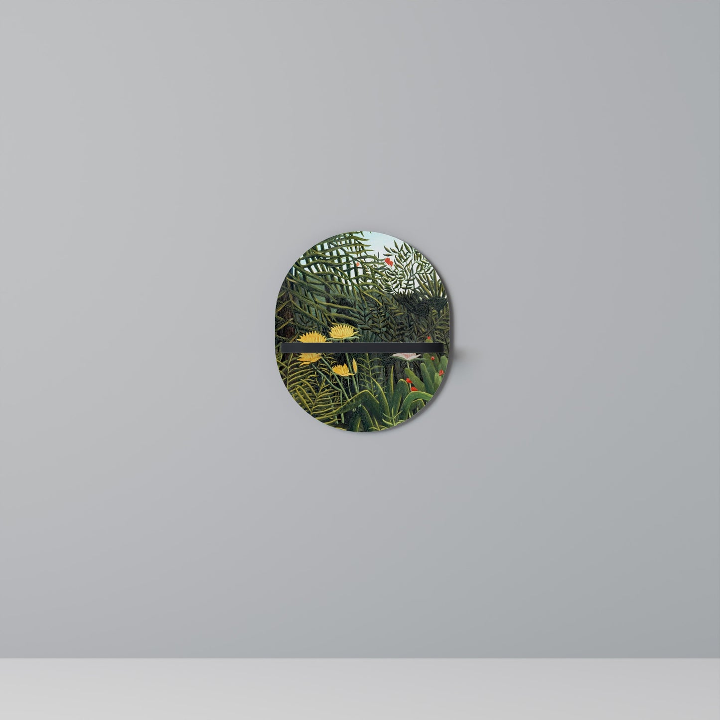 VIRGIN FOREST WITH SUNSET Mensola Ovale Decorativa con Finitura Nera