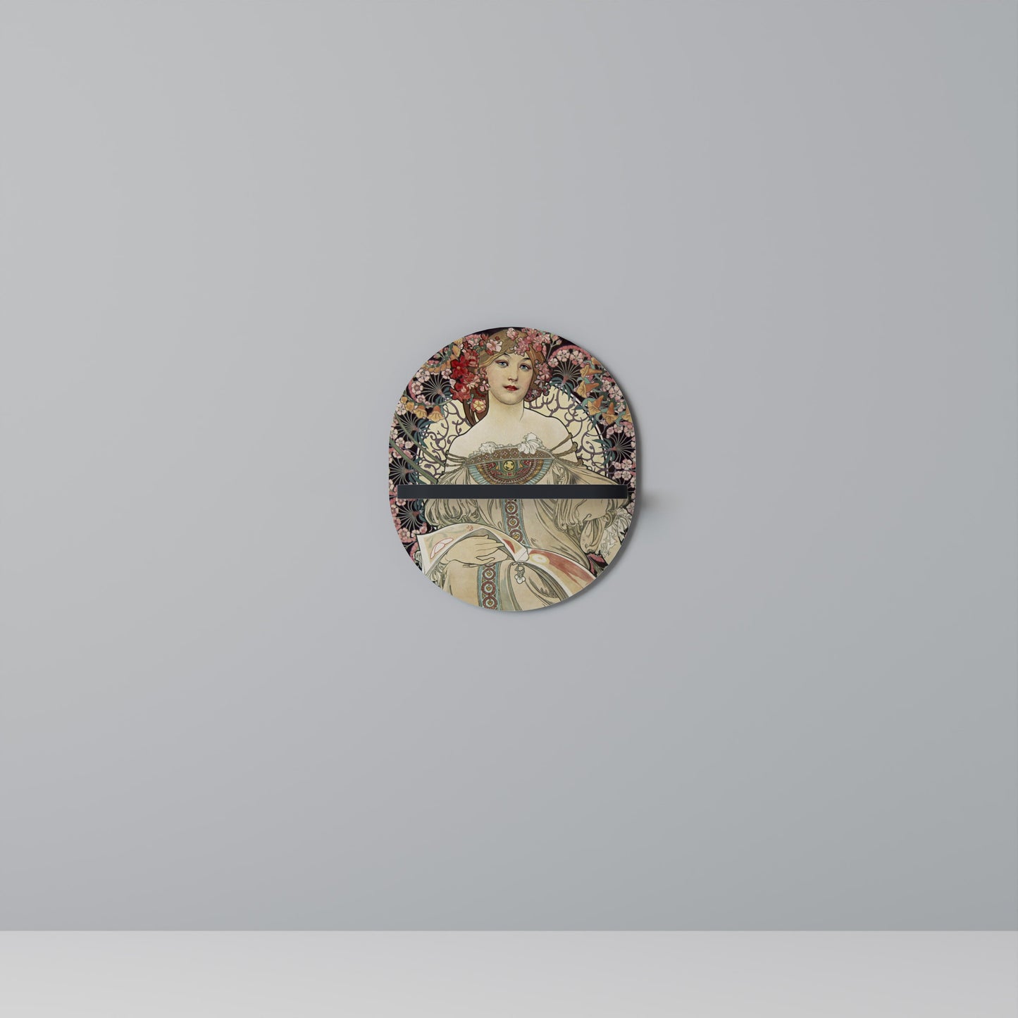 CHAMPENOIS IMPRIMEUR Oval Art Shelf In Black Finish