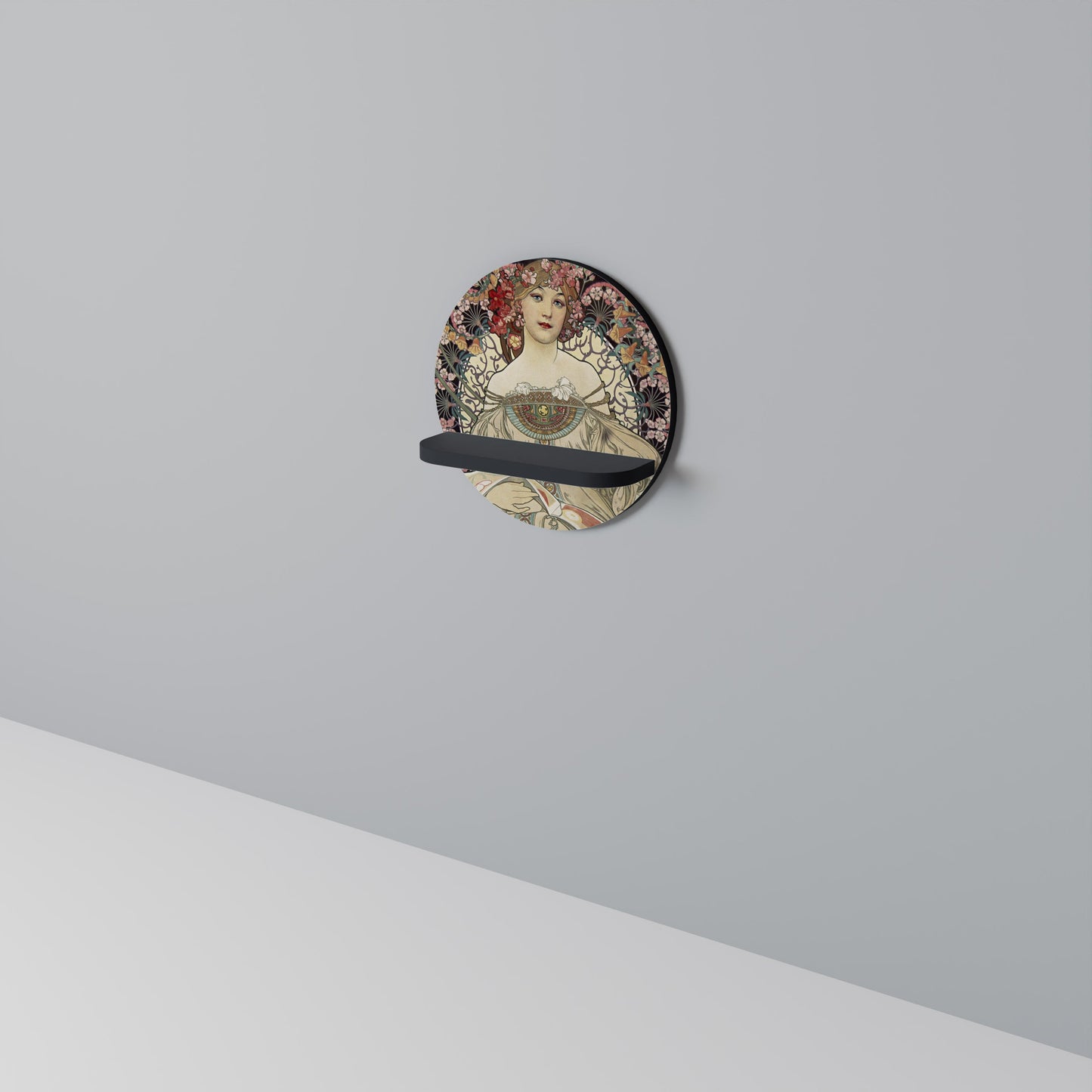 CHAMPENOIS IMPRIMEUR Round Art Shelf In Black Finish