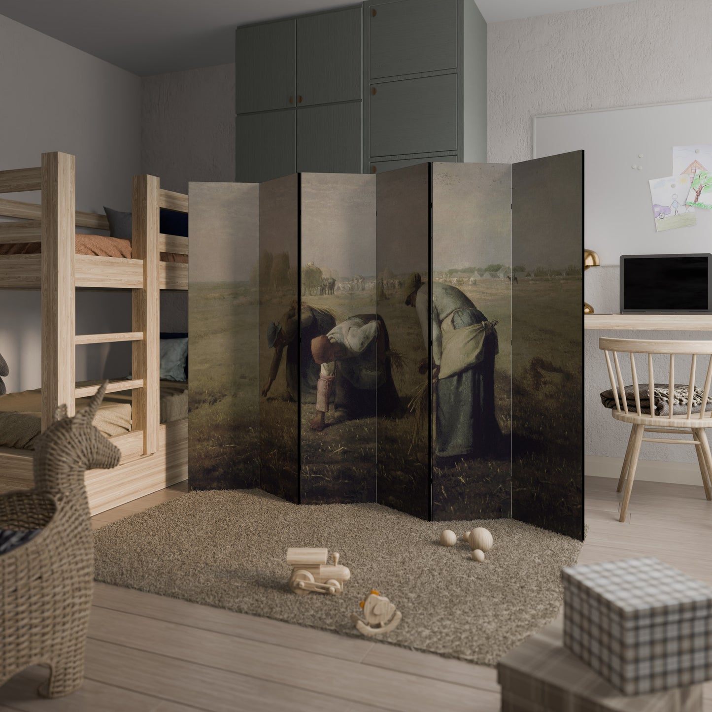 THE GLEANERS Divisorio decorativo per ambienti a 6 pannelli