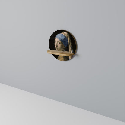 STRUCTURAL MASTERPIECE Round Art Shelf In Oak Effect