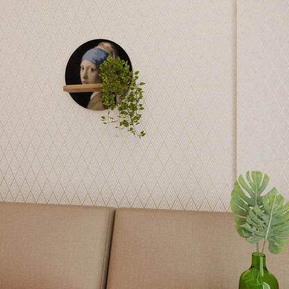 STRUCTURAL MASTERPIECE Round Art Shelf In Oak Effect