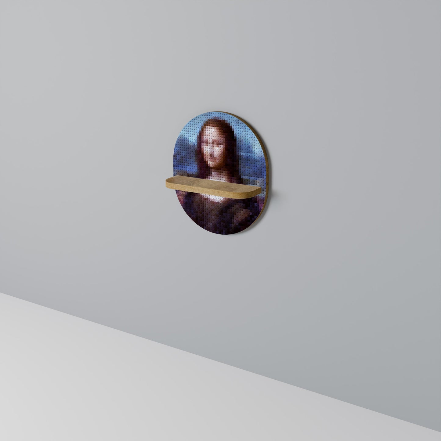 CONSTRUCTIVE ART Mensola Ovale Decorativa in Effetto Rovere