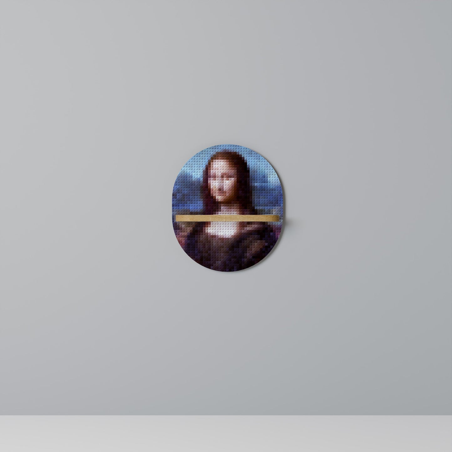 CONSTRUCTIVE ART Mensola Ovale Decorativa in Effetto Rovere