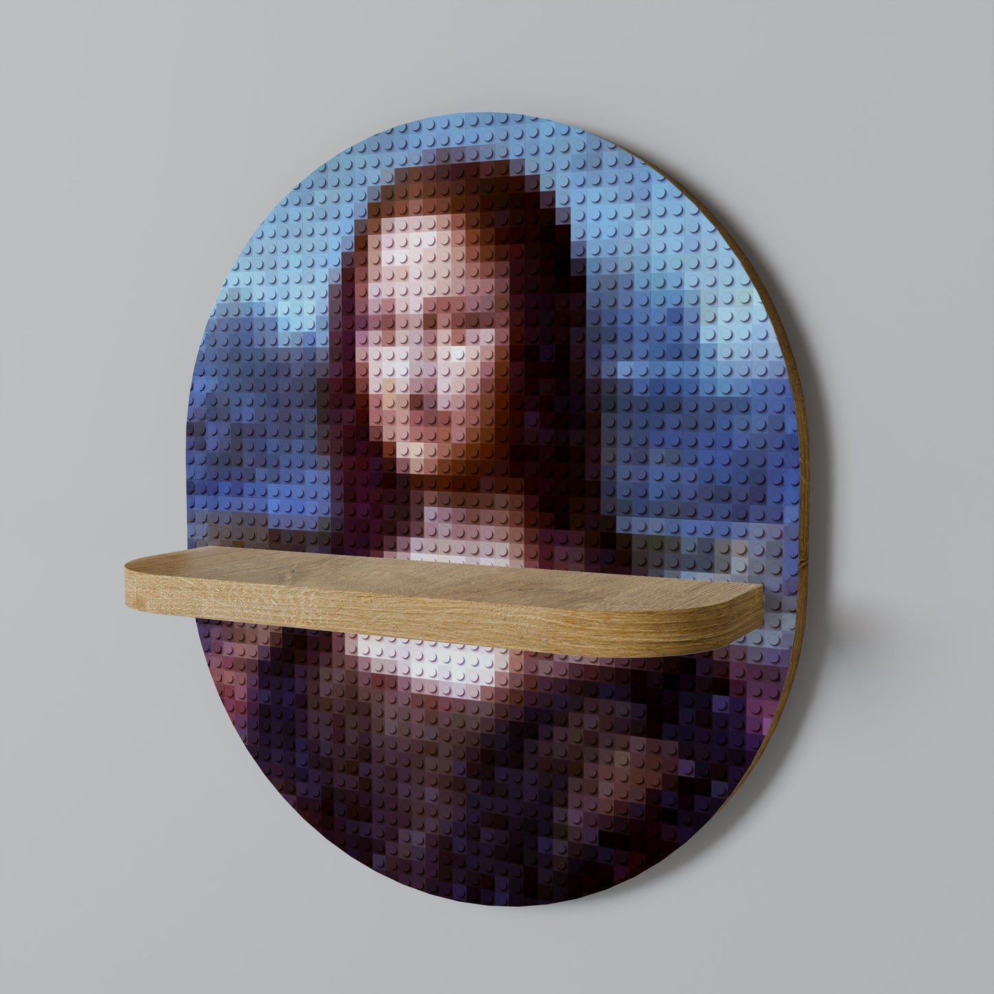 CONSTRUCTIVE ART Mensola Ovale Decorativa in Effetto Rovere