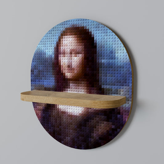 CONSTRUCTIVE ART Oval Art Shelf In Oak Effect