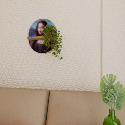 CONSTRUCTIVE ART Mensola Ovale Decorativa in Effetto Rovere