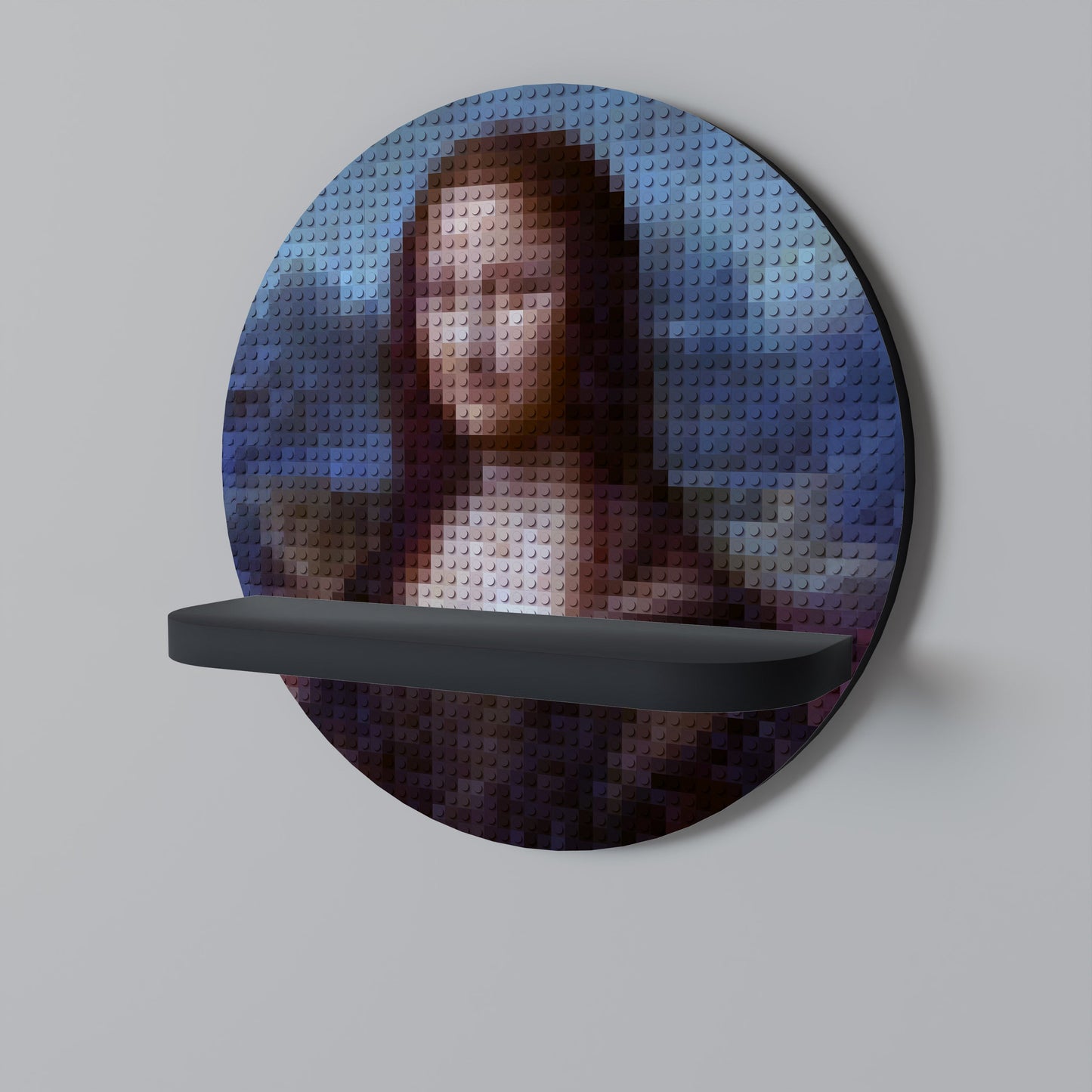 CONSTRUCTIVE ART Mensola Rotonda Decorativa con Finitura Nera