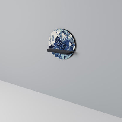 JAPANESE WOMAN Mensola Rotonda Decorativa con Finitura Nera